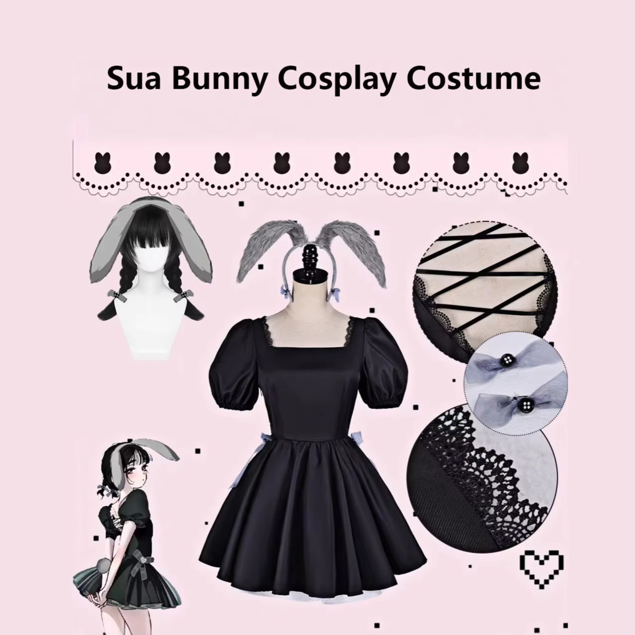 Anime Cosplay Cafe - زي تنكري لفتاة الأرنب بأسلوب مقهى