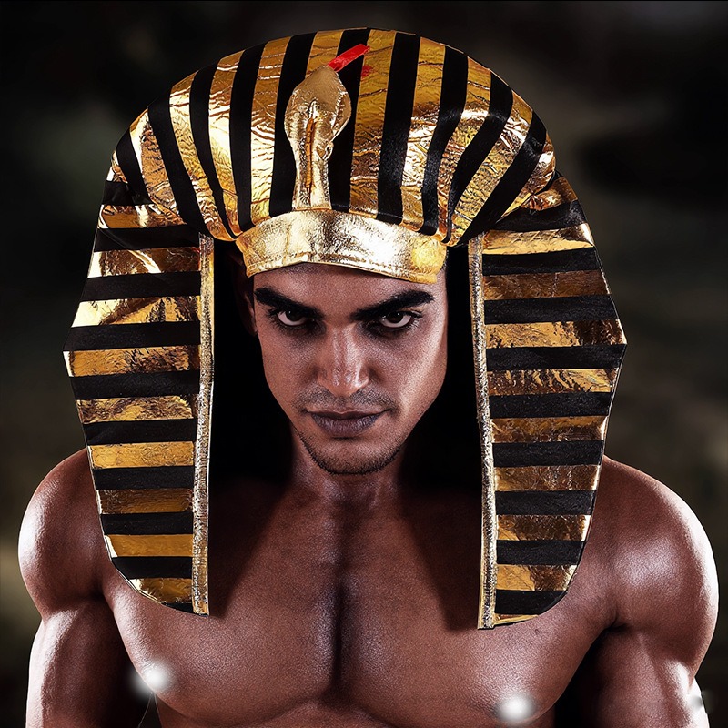 Egypt Cosplay Anime - قبعة فرعونية مصرية من القماش مع