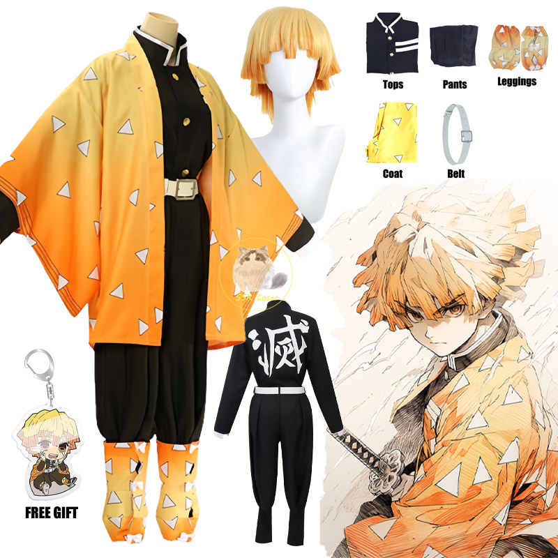 Cosplay Anime Zenitsu - أزياء أجاتسوما زينيتسو التأثيرية شيطان موردينارال