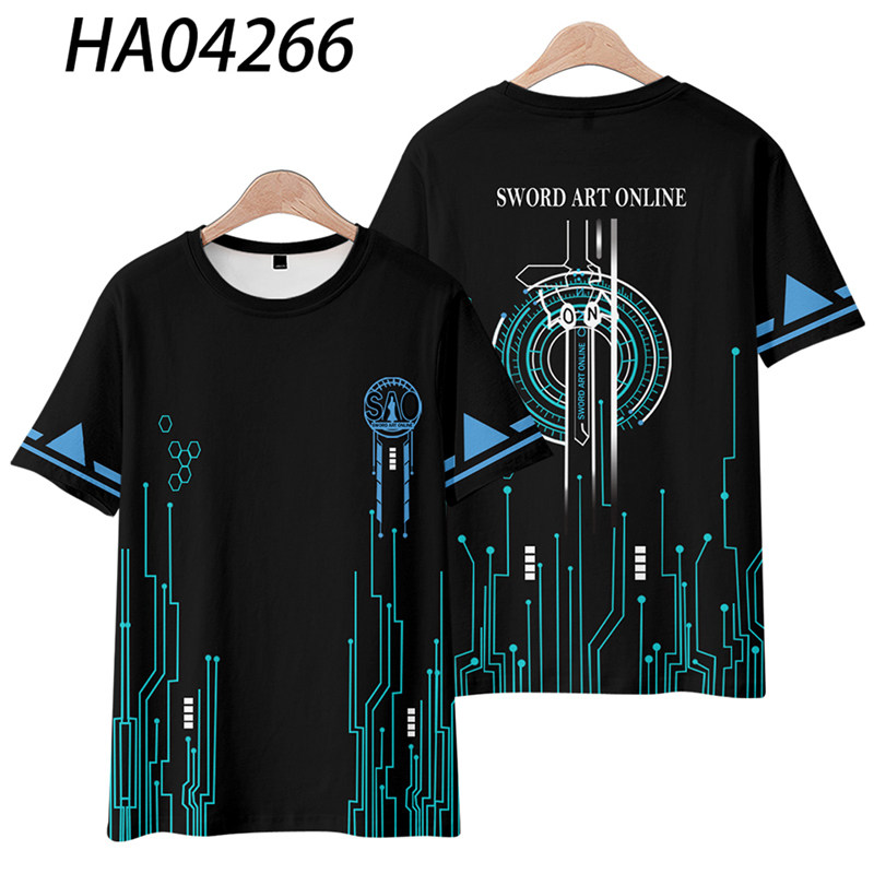 تي شيرت كبير الحجم بطباعة ثلاث - مراجعة Sword Art Online Cape وسعره
