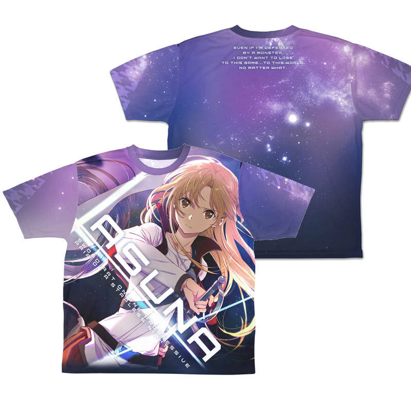 تي شيرت كبير الحجم بطباعة ثلاث - مراجعة Sword Art Online Cape وسعره